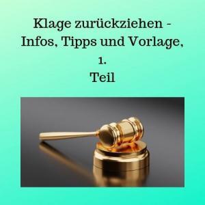 Klage Zuruckziehen Infos Tipps Und Vorlage 1 Teil